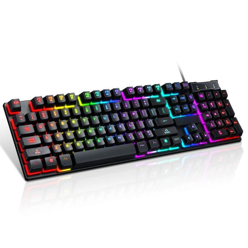 Teclado gamer mecânico com fio (rgb)